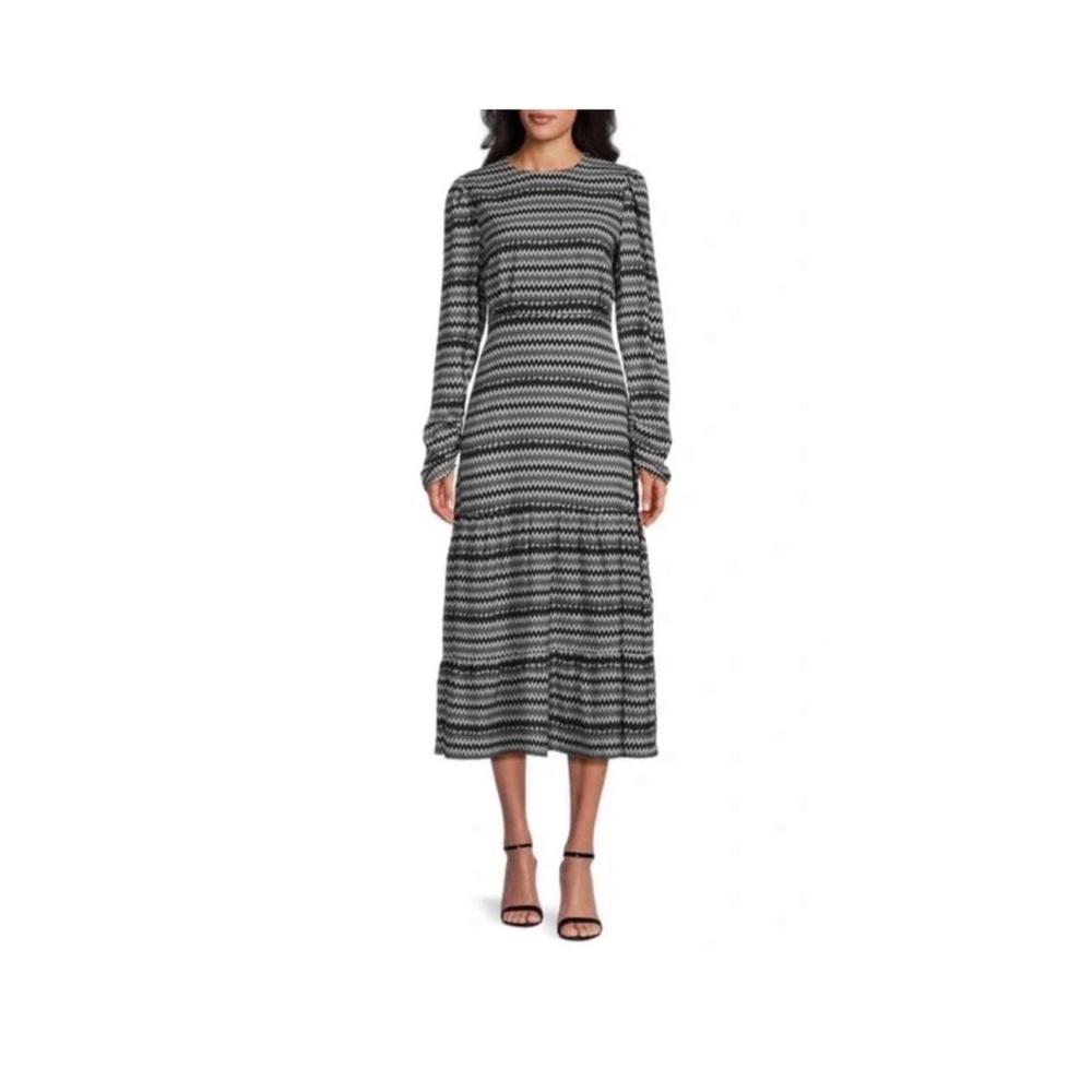 NWT AREA STARS Zee Chevron Print Midi Dress